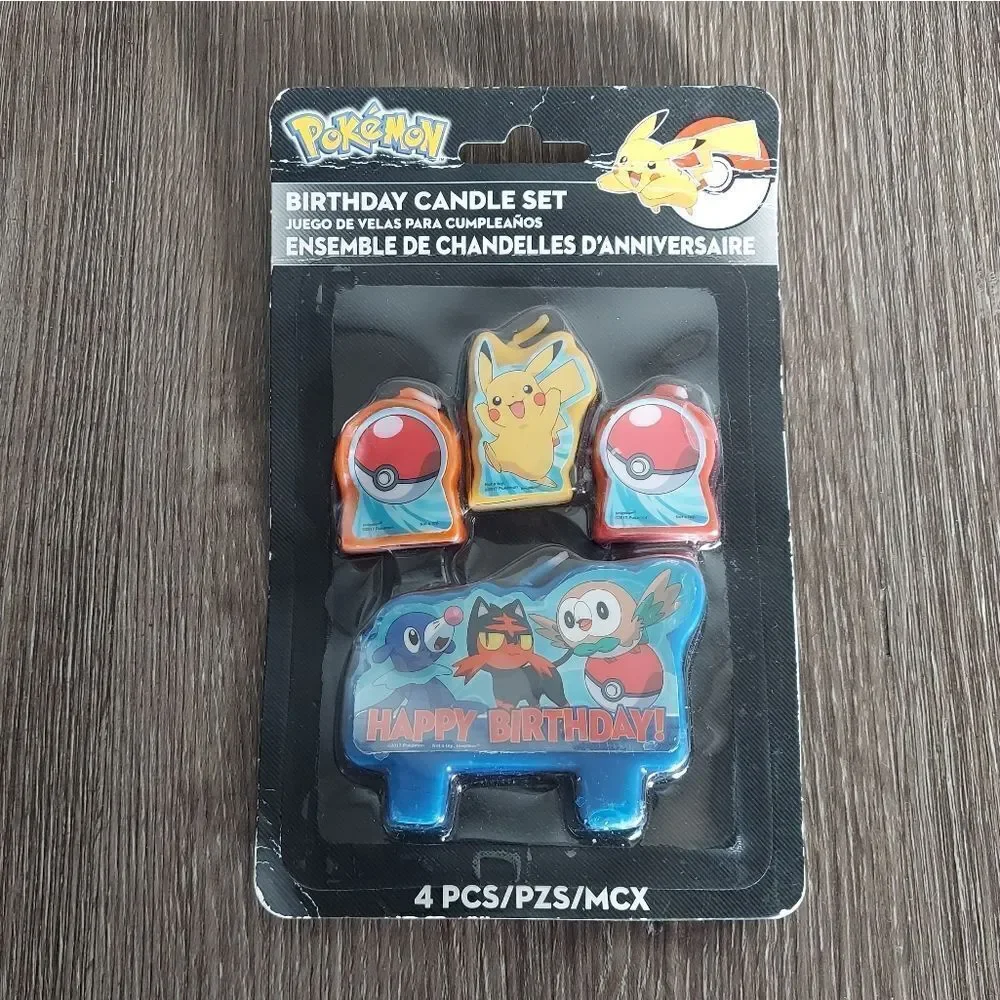 POKEMON 4 PIECE HAPPY BIRTHDAY CANDLE SET NEW